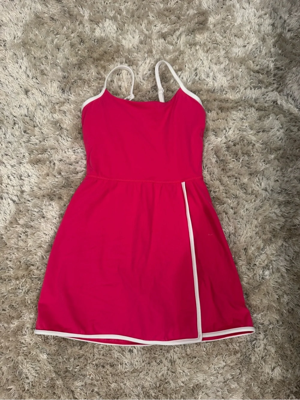 Girls' Pink all in motion Dress with White Trim